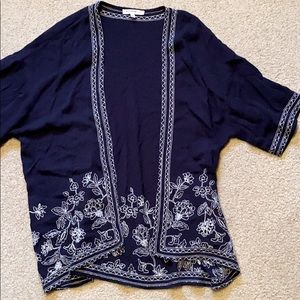 Navy Embroidered Blu Pepper blouse